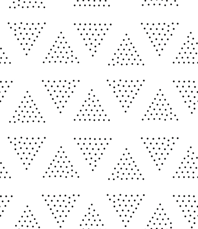 Vector geometric seamless pattern. Repeating abstract triangle gradation in black and white dots. Modern pointillism designのイラスト素材