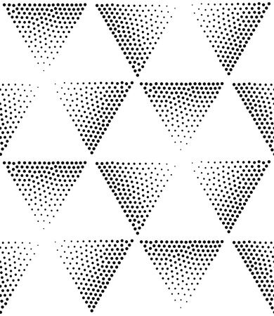 Vector abstract geometric seamless pattern. Repeating gradation in black and white. Modern halftone design, pointillismのイラスト素材