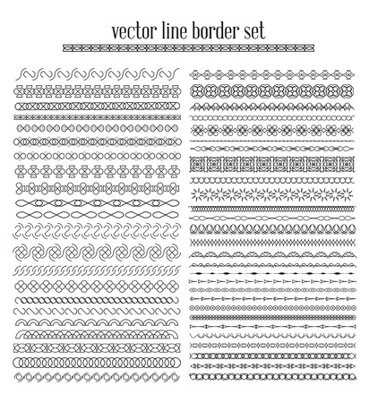 Vector lines, border divides set. Universal elements seamless lines for your designのイラスト素材