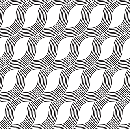 The geometric lineal pattern. Seamless background. Black and white texture.のイラスト素材