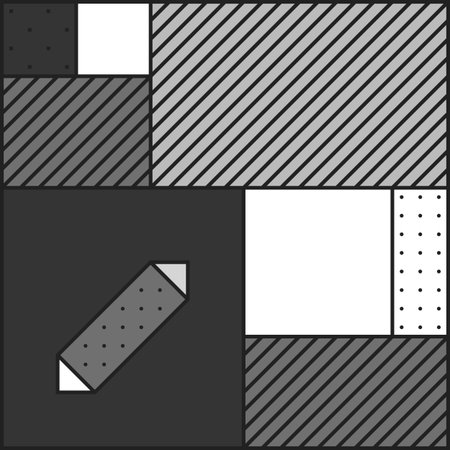 Festive Background in Neo Memphis Style Monochrome Decorative Wallpaper with Simple Editable Bold...