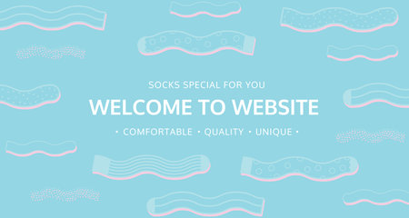 Welcome to website for socks shopのイラスト素材