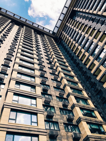 Top part of high-rise business building
