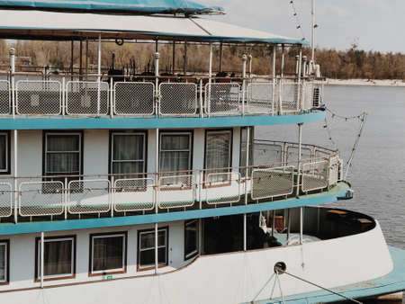 Part of cruise ship. Luxury life background backdropの写真素材