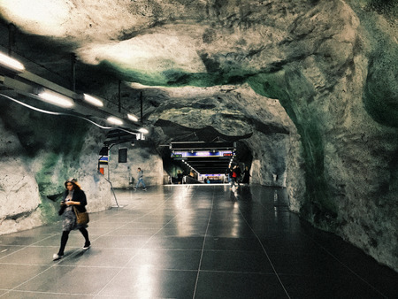 Fridhemsplan tunnelbanestation Underground. Station of the Subway Stockholm, Swedenのeditorial素材