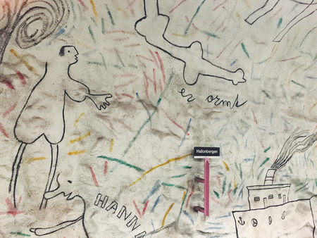 Hallonbergen tunnelbanestation Underground. Station on blue line of Stockholm metroのeditorial素材