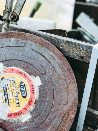 One old Foton film in rusty boxのeditorial素材
