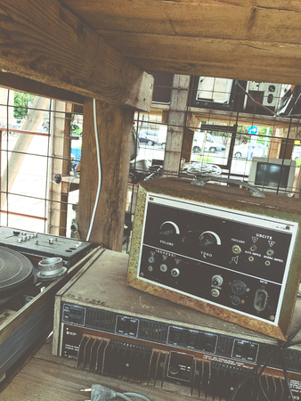 Old unnecessary faulty musical equipment mixer controller DJ controlの写真素材