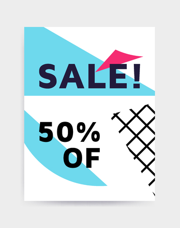 Flat design eye catching sale website banner template. Bright colorful vector illustrations for social media, posters, email, print, mobile phoned designs, ads, promotional material. Yellow Pink Blueのイラスト素材
