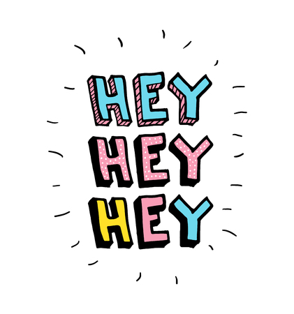 Hey. Vector cartoon sketch illustration backgroundのイラスト素材