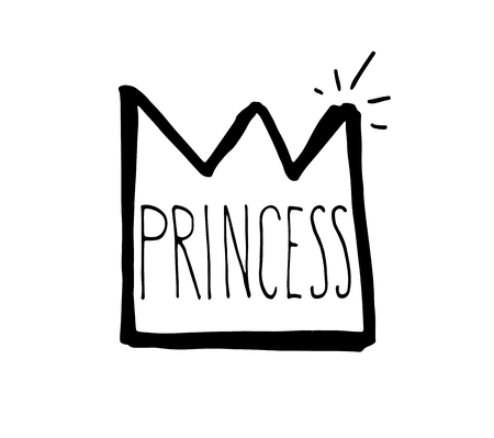 Princess. Vector cartoon sketch illustration backgroundのイラスト素材