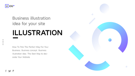 A Vector concept with universal abstract shapes, text. Landing pagのイラスト素材