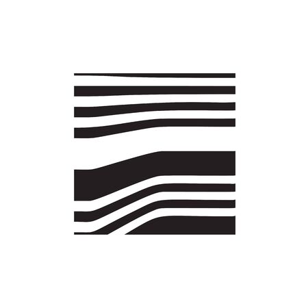 Simple Vector Distorted Linear Geometric Shape. Trendy Universal Object For Your Futurism Design, Animation, Fanzine Art, Scrapbooking, Collageのイラスト素材