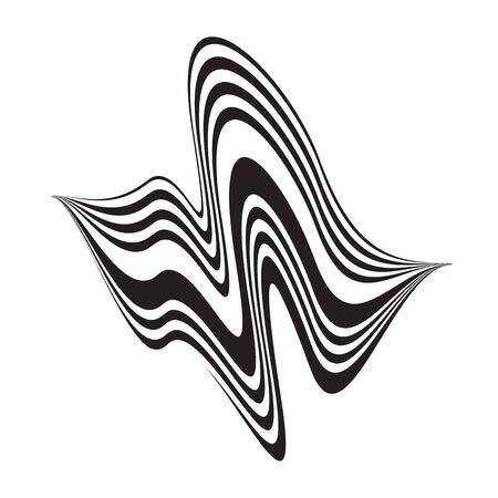 Simple Vector Distorted Linear Geometric Shape. Trendy Universal Object For Your Futurism Design, Animation, Fanzine Art, Scrapbooking, Collageのイラスト素材