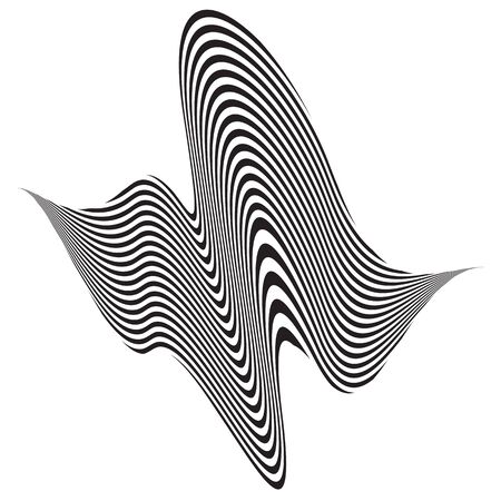 Simple Vector Distorted Linear Geometric Shape. Trendy Universal Object For Your Futurism Design, Animation, Fanzine Art, Scrapbooking, Collageのイラスト素材