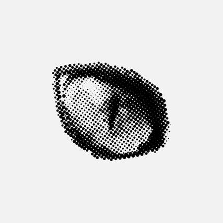 Black Cat eye with the effect of halftone is isolated on a white backgroundのイラスト素材