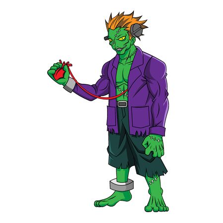 spooky cartoon of halloween costumeのイラスト素材