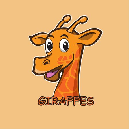 giraffe head mascot logo designのイラスト素材