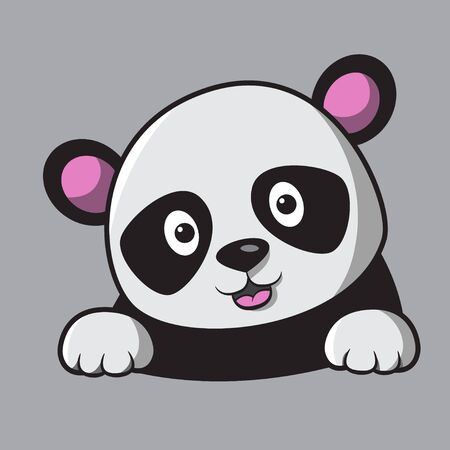 panda head mascot logo designのイラスト素材