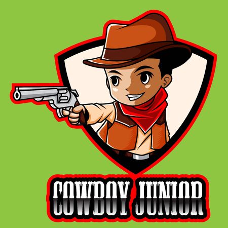 Cowboy Junior Esport Mascot Logo Designのイラスト素材