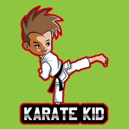 Karate Kid Esport Mascot Logo Designのイラスト素材