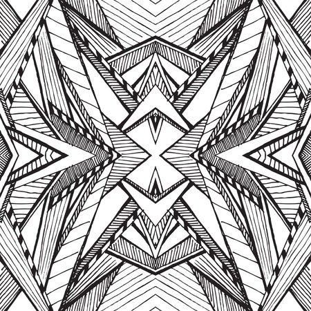 tribal seamless pattern. Arrangement of strokes