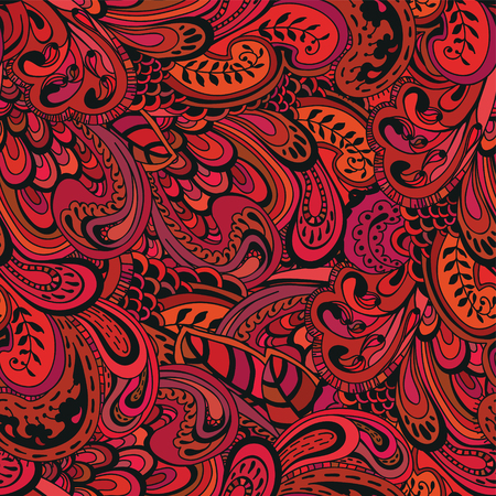 Red floral seamless patternのイラスト素材