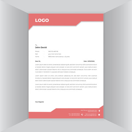 Modern Business Creative Shape Letterhead Template With Clean Designのイラスト素材