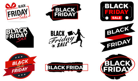Black Friday Sale Banners Setのイラスト素材