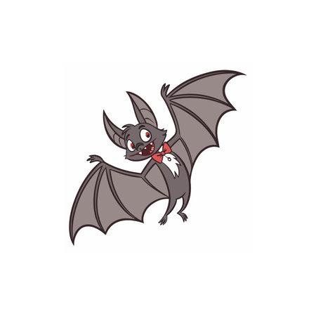 Halloween bat isolated on white background. Vector illustration in cartoon style.のイラスト素材
