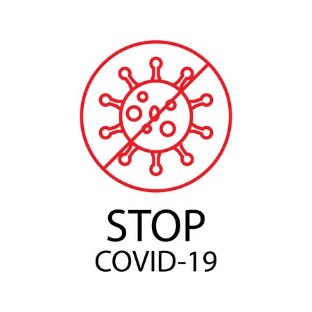 Stop Corona Virus Covid -19 White Background Design Vector template Illustrationのイラスト素材