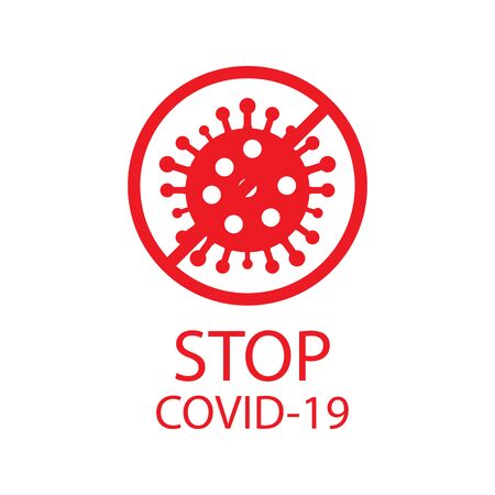 Stop Corona Virus Covid -19 White Background Design Vector template Illustrationのイラスト素材