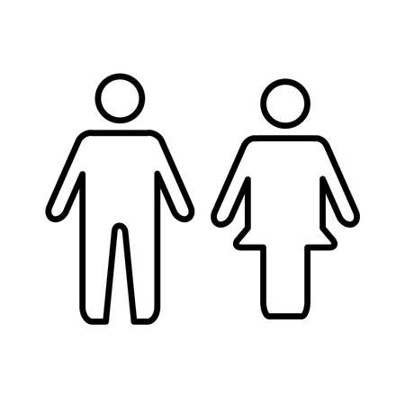 Toilet Men And Woman Sign Flat Icon Design Vector Template Illustrationのイラスト素材