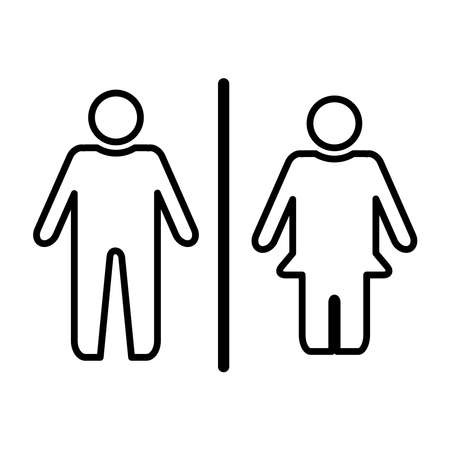 Toilet Men And Woman Sign Flat Icon Design Vector Template Illustrationのイラスト素材