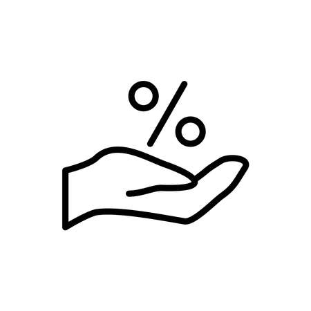 Hand And Percentage Icon Design Vector Template illustrationのイラスト素材