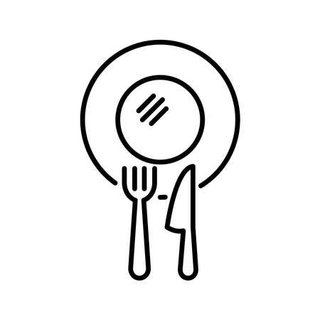 Plate,Fork And Spoon Icon Design Vector Template Illustrationのイラスト素材