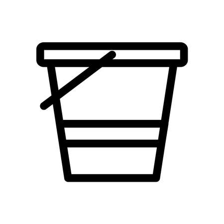 Plastic bucket icon. Simple illustration of plastic bucket vector icon for web design isolated on white backgroundのイラスト素材