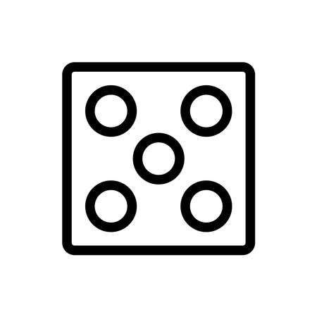 Pair of dice to gamble or gambling in craps line art vector icon for casino apps and websitesのイラスト素材