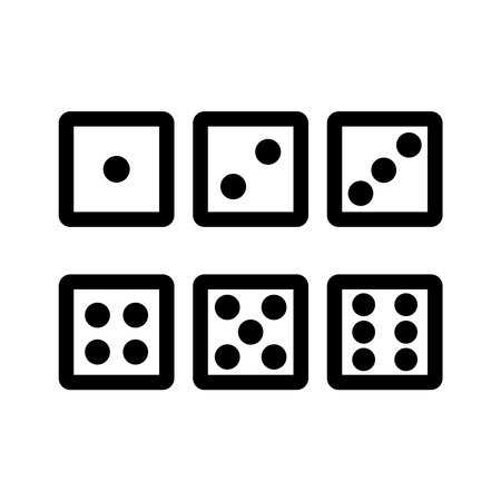 Pair of dice to gamble or gambling in craps line art vector icon for casino apps and websitesのイラスト素材