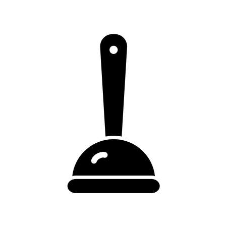 Toilet plunger isolated icon in flat style. House cleaning tool, housework supplies vector illustrationのイラスト素材