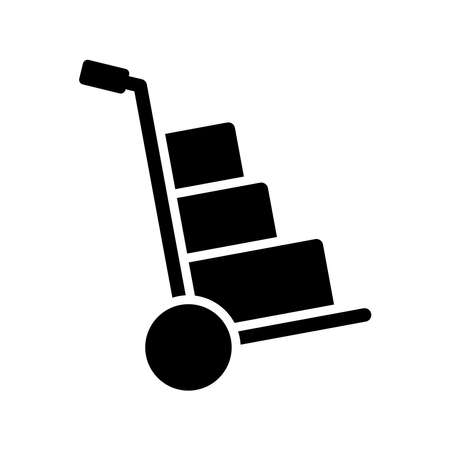 Warehouse cart box icon. warehouse cart box vector icon for web design isolated on white backgroundのイラスト素材
