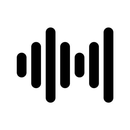 Sound, audio wave or sound wave line art vector icon for music apps and websitesのイラスト素材