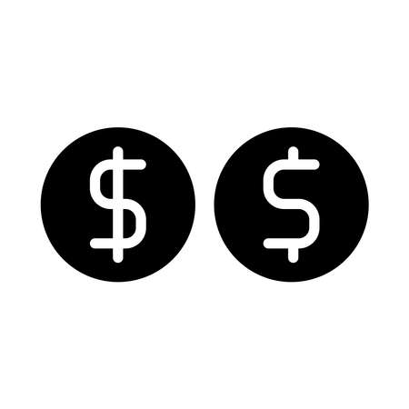 Coin Dollar, Euro, Yen Icon Design Vector Template Illustration Sign And Symbol .Icon Setのイラスト素材