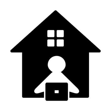 Work From Home, Remote Work Icon Design Vector Logo Template Illustration Sign And Symbolのイラスト素材