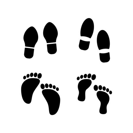 Footprint Icon Design Vector Logo Template Illustration Sign And Symbolのイラスト素材