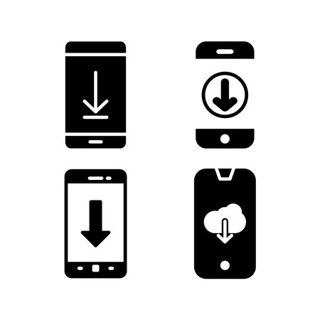 Mobile Download Icon Design Vector Logo Template Illustration Sign And Symbolのイラスト素材