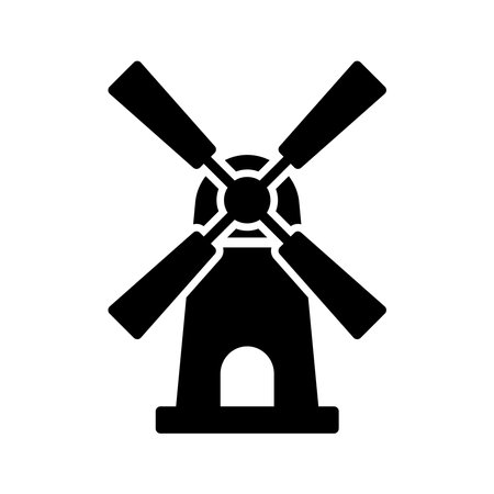 Windmill Icon Design Vector Logo Template Illustration Sign And Symbolのイラスト素材