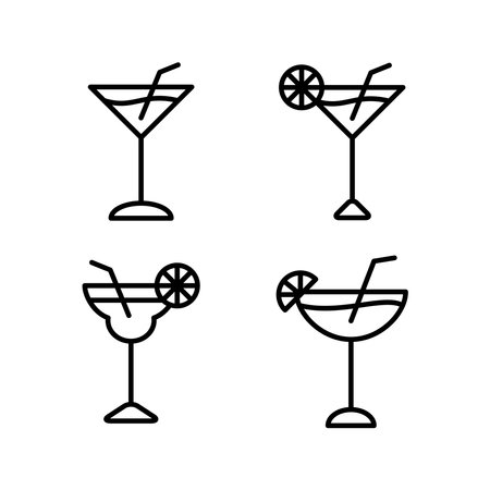 Cocktail Icon Design Vector Logo Template Illustration Sign And Symbolのイラスト素材