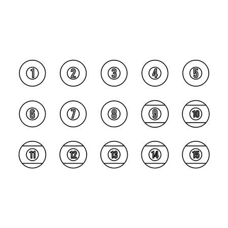 Billiard Ball Line Icon Design Vector Logo Template Illustration Sign And Symbolのイラスト素材