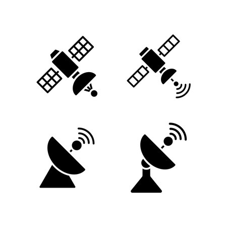 Satellite,Signal Icon Logo Design Vector Template Illustrationのイラスト素材